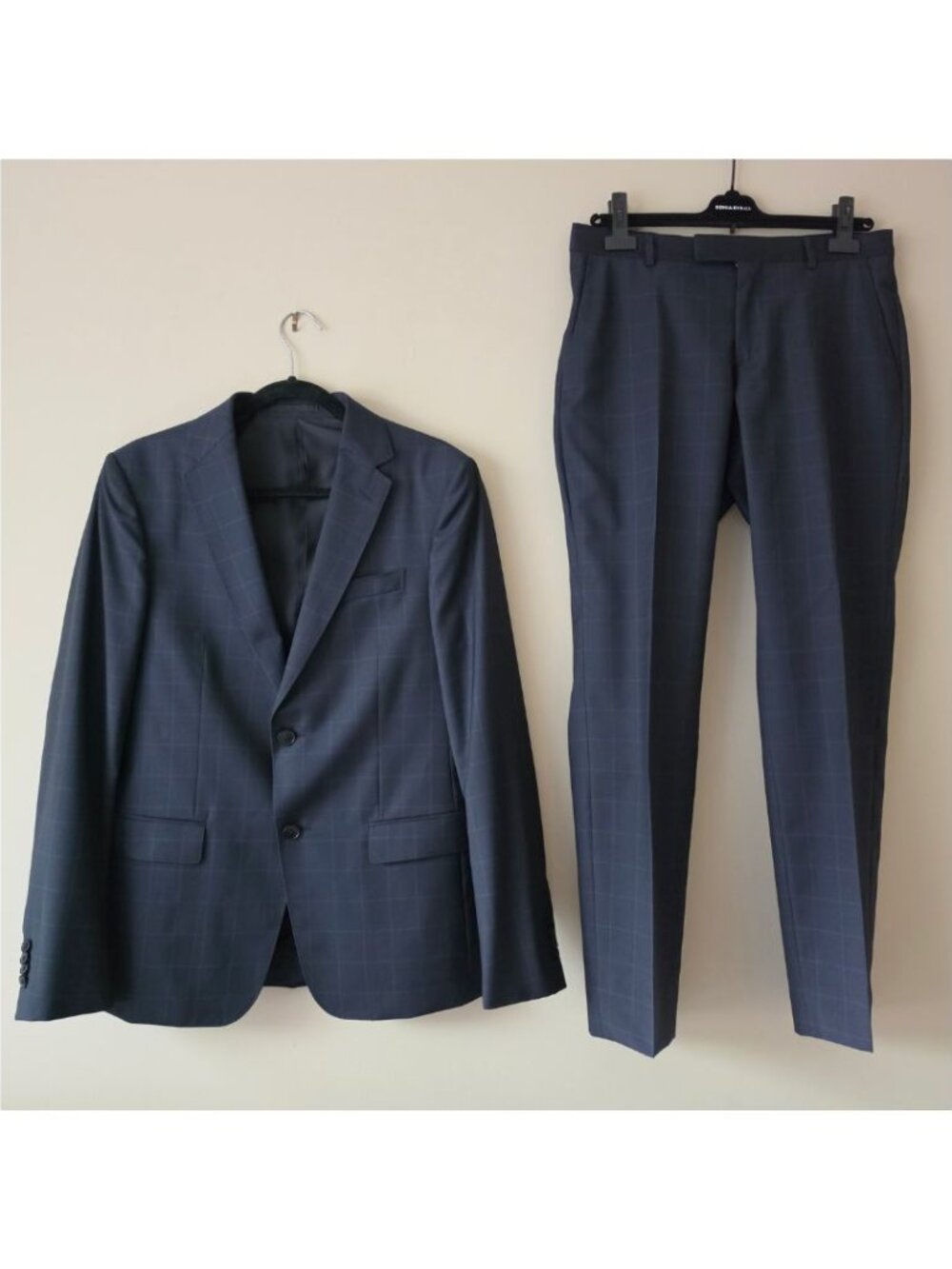 Z Zegna Suit 48R Slim Fit Blue Plaid Turati Lightweight Wool Harry Rosen EU 48